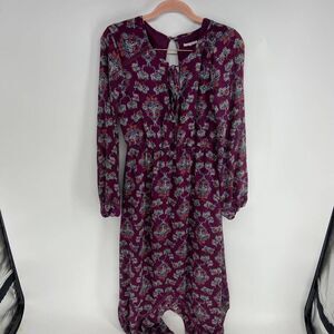 Revolve Tularosa purple Floral Shark Bite open back Peasant Midi Dress Womens XS